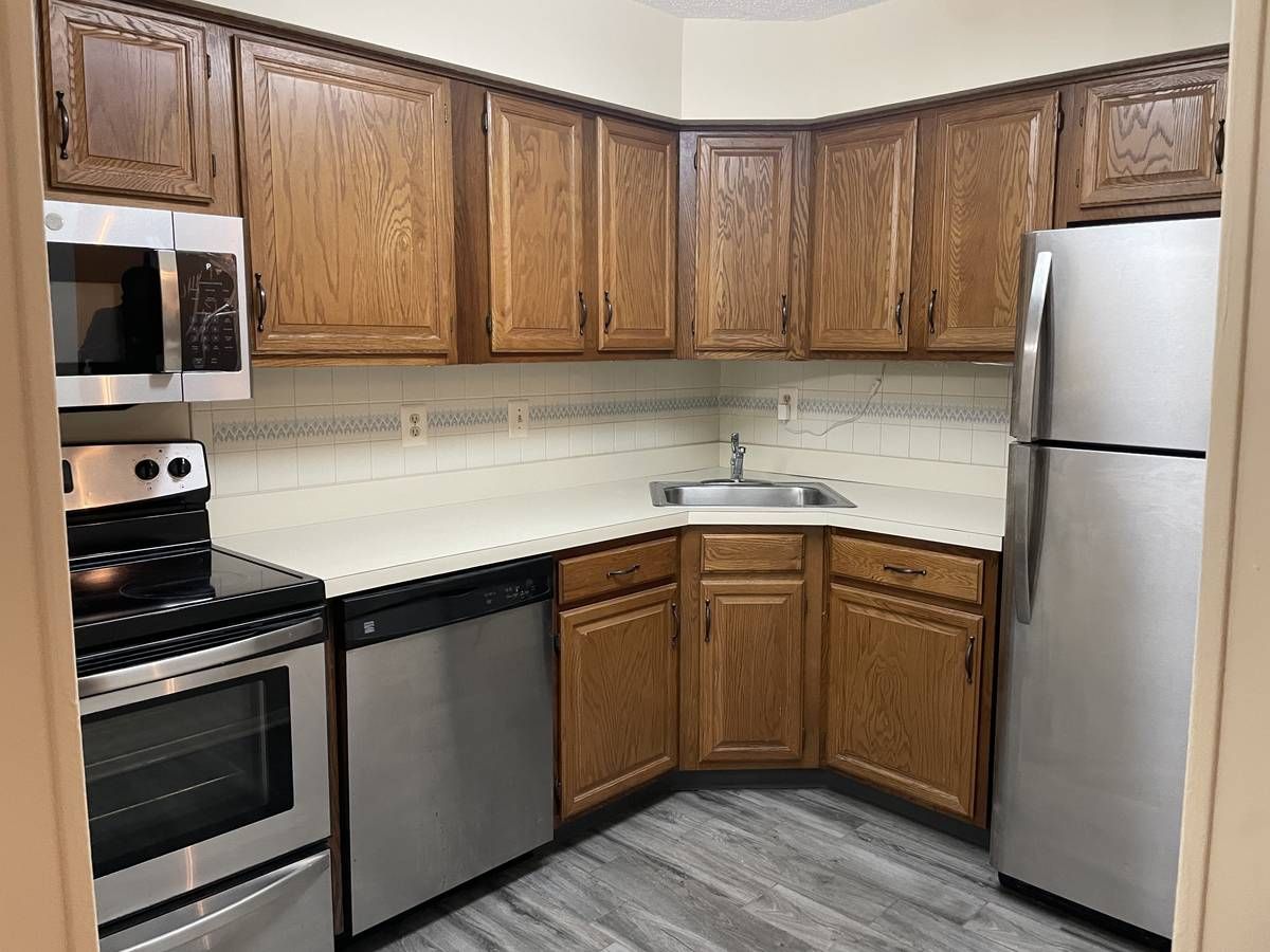 Kitchen with cabinets