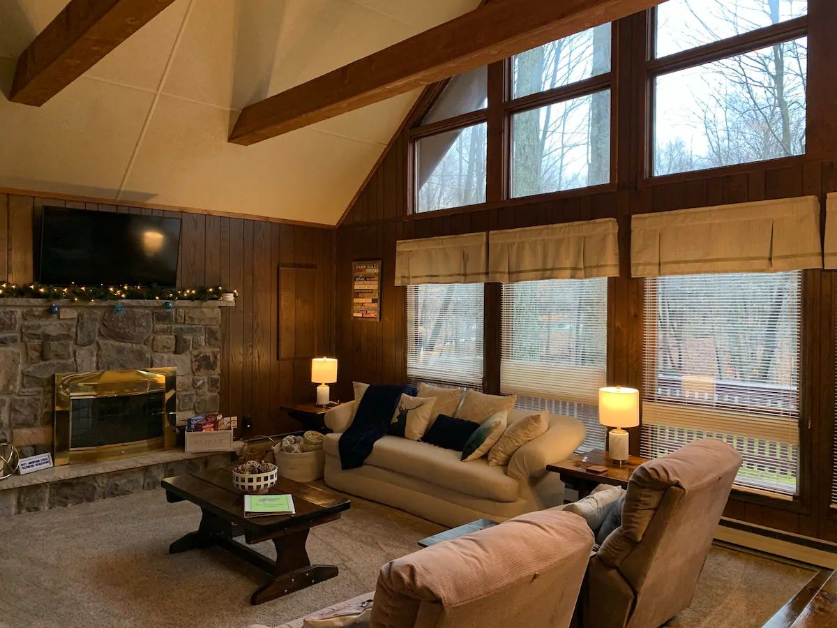 Living room with fireplace