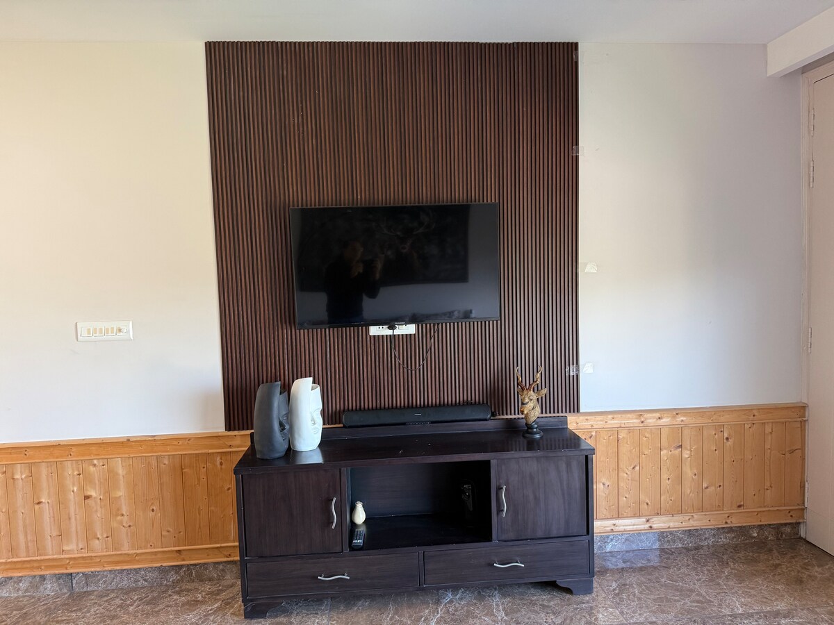 Mountain valley view from balcony